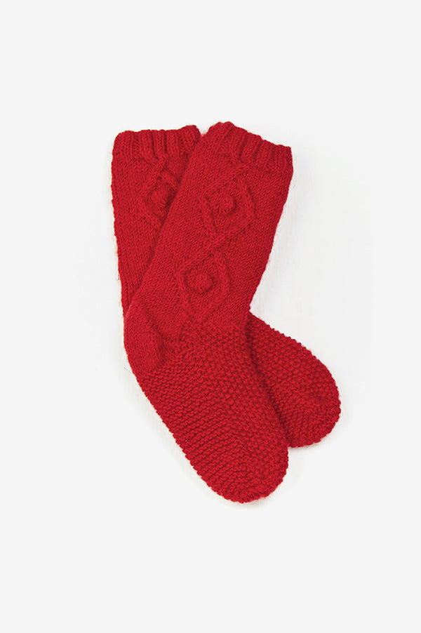 Laundromat Brianna Womens Handmade Socks-Red