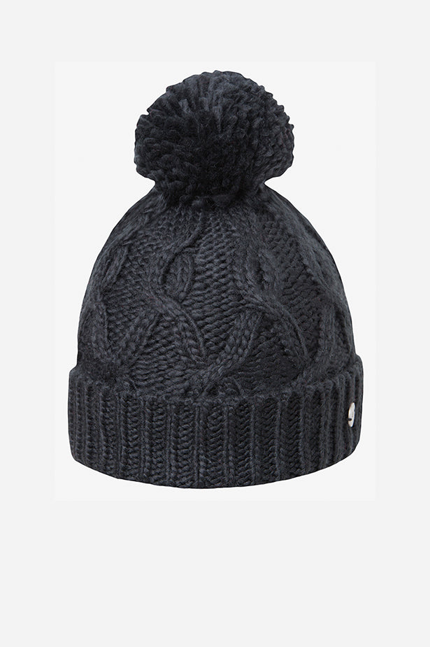 CABLE CUFF POM BEANIE