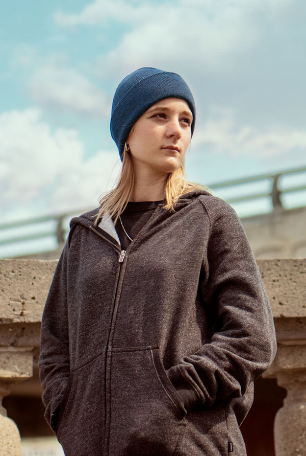 Canada Made Merino Cuffed Beanie - Blue