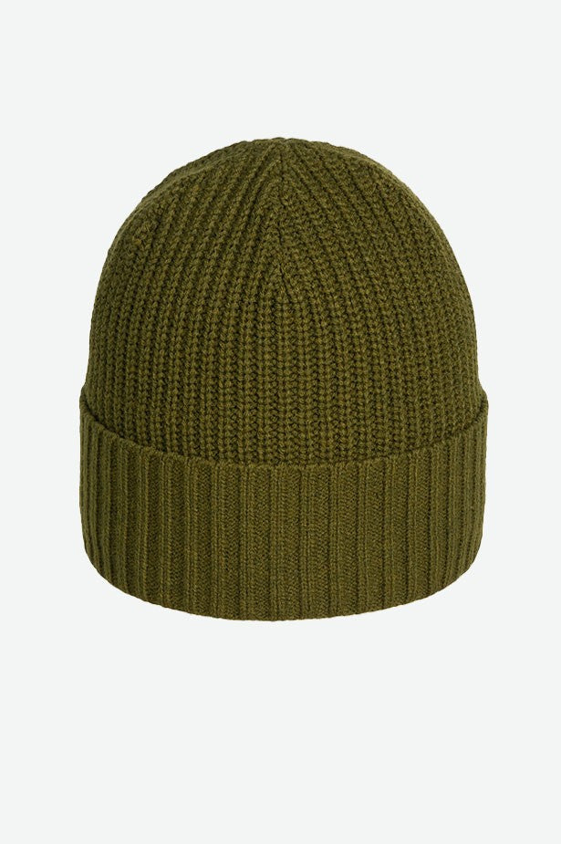 Canada Made Recycled Ribbed Beanie - Olive