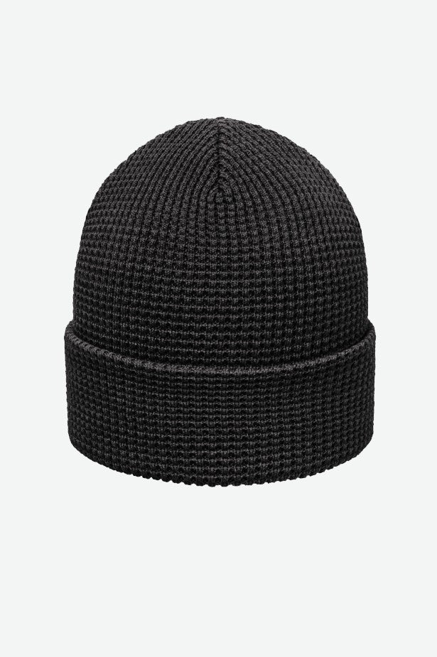 Canada Made Recycled Waffle Knit Beanie - Black