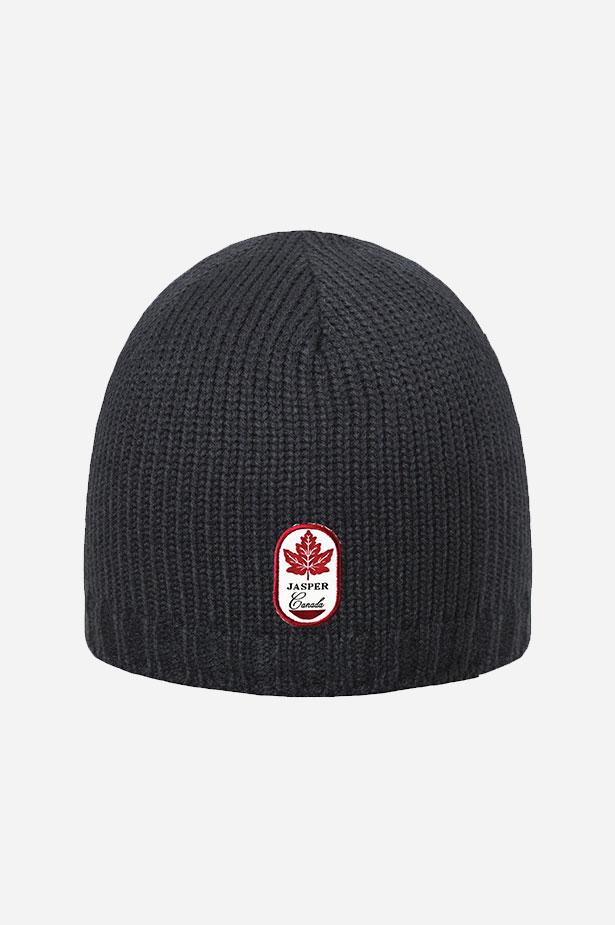 Jasper Patch Beanie Black