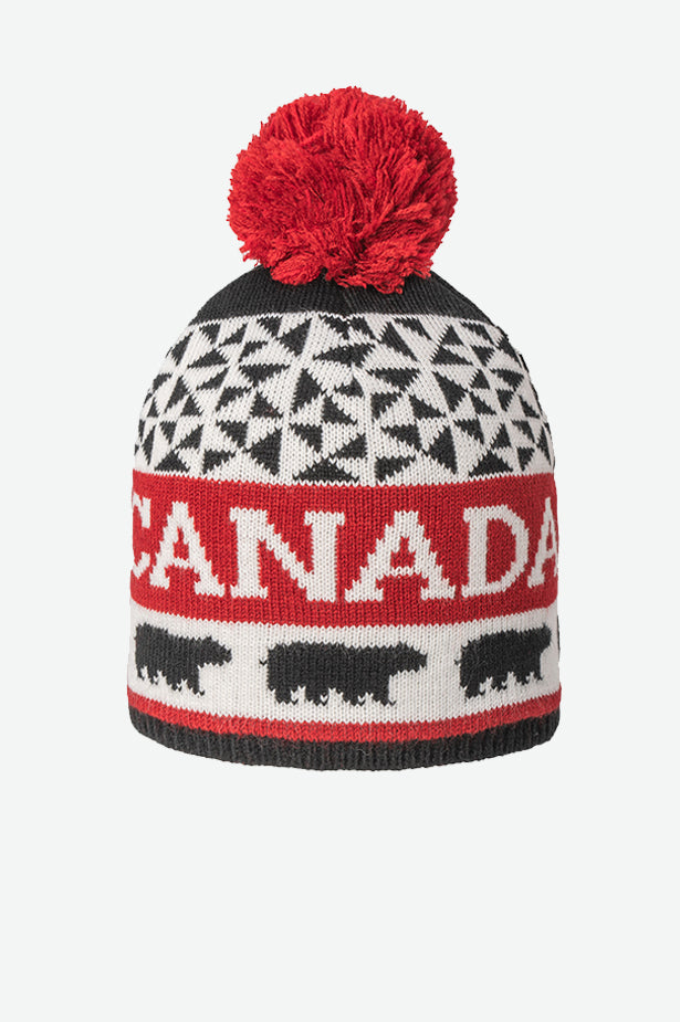 Canada Black Bear Icon Pom Beanie